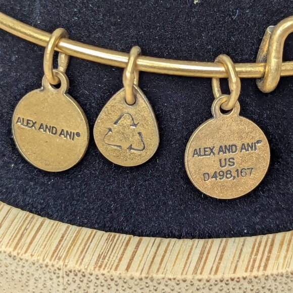 Alex & Ani Gold Tone 2017 Ankh Charm Copper Bracelet - Picture 5 of 5
